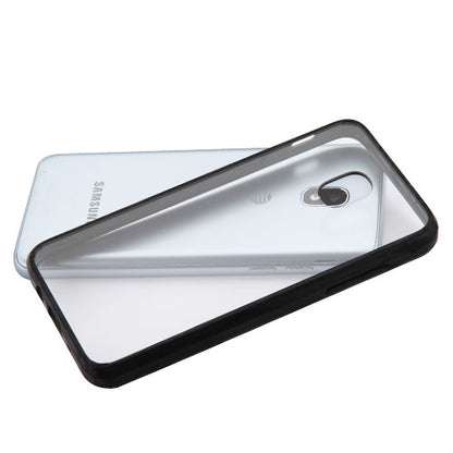 For Samsung Galaxy J3 V /J3 3rd Gen /Galaxy Express Prime 3 Slim Fit Hybrid Transparent Rubber Gummy Hard PC Silicone Clear Black Phone Case Cover