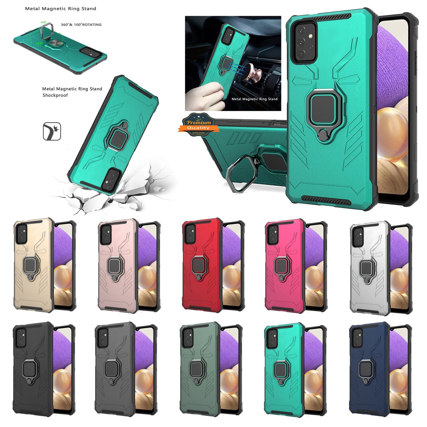 For Apple iPhone SE 2022 /SE 2020/8/7 Hybrid TPU Armor Military Protection Heavy Duty Shockproof with 360 Rotatable Ring  Phone Case Cover