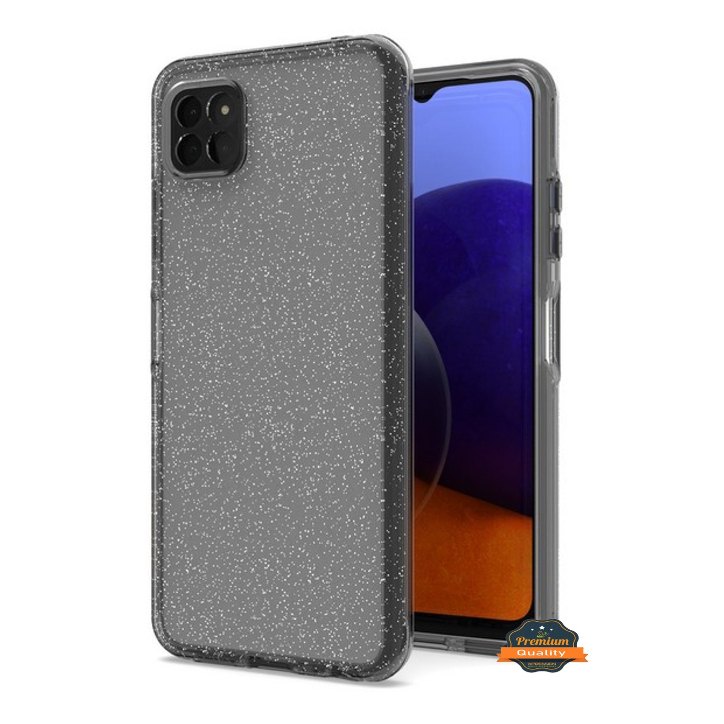 For Samsung Galaxy A22 5G Glitter Sparkle Bling Shiny Thin Ultra Slim Hybrid Shockproof Rubber Silicone Soft TPU Gel Protective  Phone Case Cover