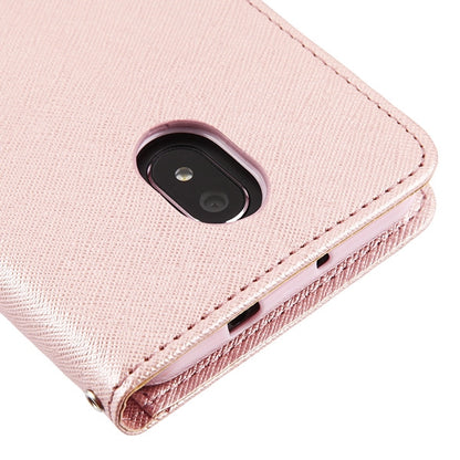 For Foxx L590 (Foxxd Miro) PU Leather Wallet with Credit Card Holder Storage Folio Flip Pouch Stand Rose Gold Phone Case Cover