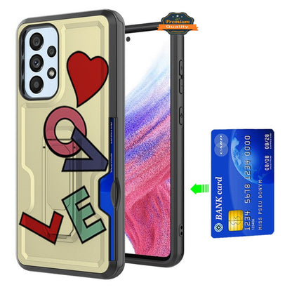 For Samsung Galaxy A03S Hidden Wallet Credit Card Slots with Kickstand Back Design Fashion Hybrid Shockproof Hard  Phone Case Cover