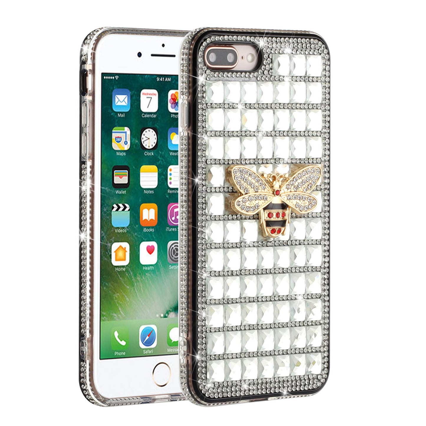 For Apple iPhone 8 /7/6s/6 /SE 2nd Generation Fashion Luxury 3D Bling Diamonds Rhinestone Jeweled Ornament Shiny Crystal  Phone Case Cover