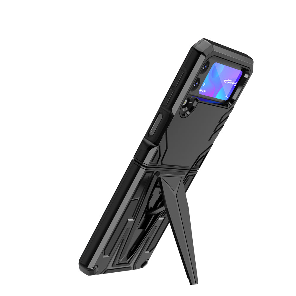 For Samsung Galaxy Z Flip 3 5G Hybrid Armor Rugged with Kickstand, Supports Magnetic Car Mount Dual Layer Hard PC Protective  Phone Case Cover
