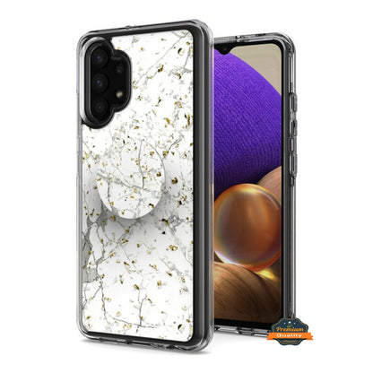 For Samsung Galaxy A32 5G Elegant Pattern Design Bling Glitter Hybrid Cases with Ring Stand Pop Up Finger Holder Kickstand  Phone Case Cover