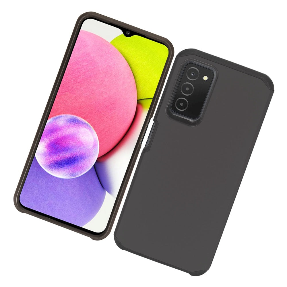 For Samsung Galaxy A03S Stylish Design Marble Armor Dual Layer 2 in 1 Rubberized Hard Shell Shockproof TPU Hybrid  Phone Case Cover