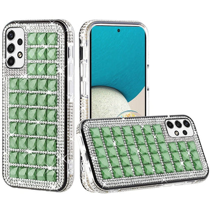 For Samsung Galaxy A53 5G Fashion Luxury 3D Bling Diamonds Rhinestone Jeweled Shiny Crystal Hybrid TPU Bumper Hard  Phone Case Cover