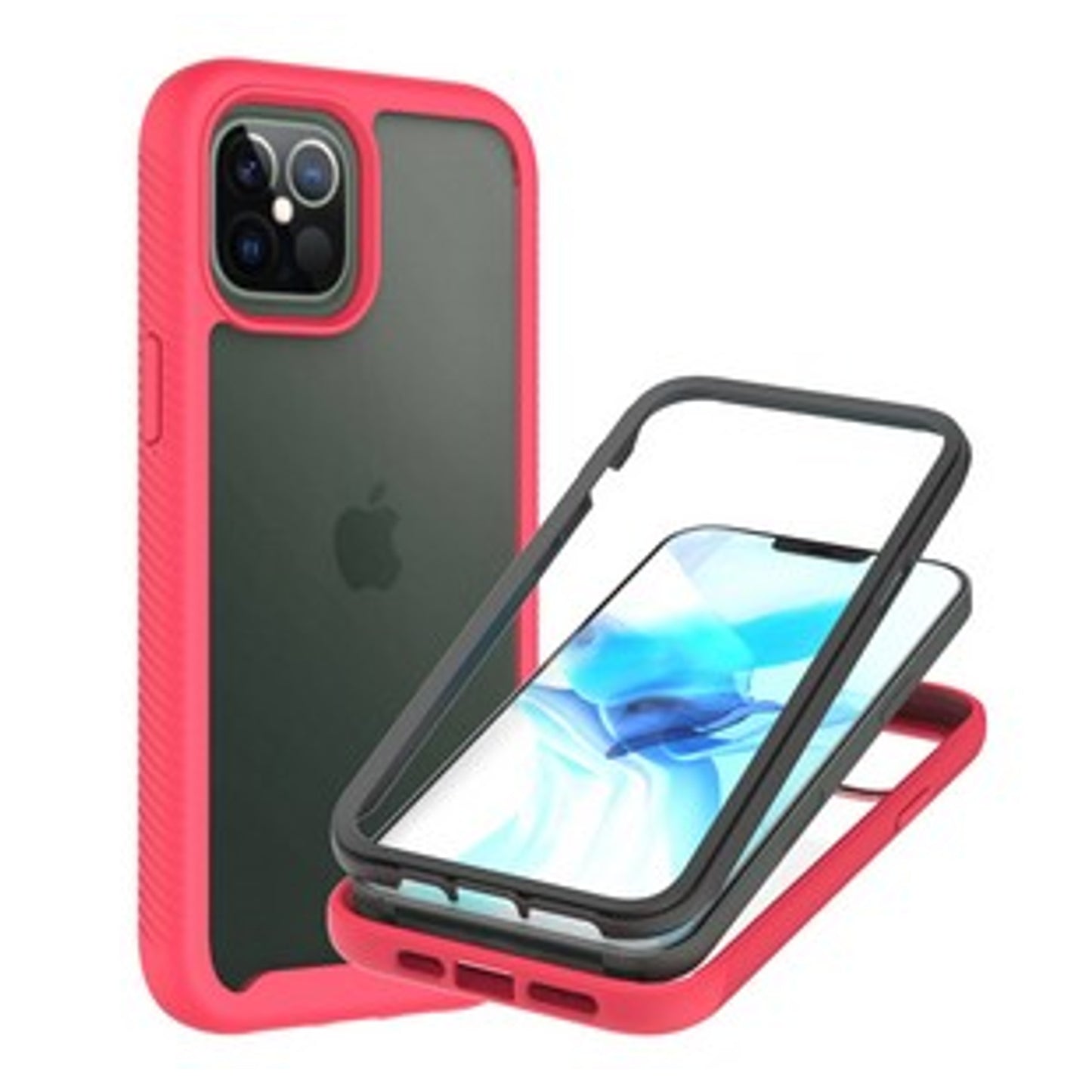 For Samsung Galaxy A23 5G Full Body Armor Slim Hybrid Double Layer Hard PC + TPU Transparent Back Rugged Shockproof Clear / Pink Phone Case Cover