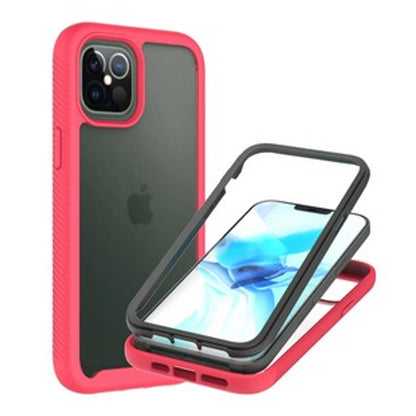For Samsung Galaxy A23 5G Full Body Armor Slim Hybrid Double Layer Hard PC + TPU Transparent Back Rugged Shockproof Clear / Pink Phone Case Cover