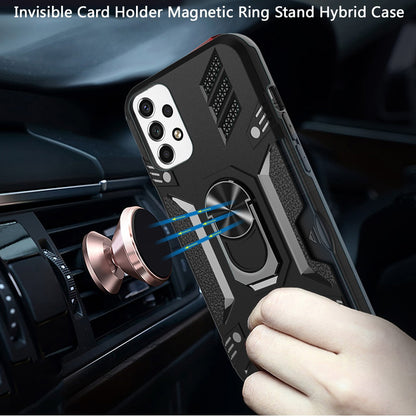 For Samsung Galaxy A53 5G Wallet Case Hybrid Ring Stand with Invisible Credit Card Holder Slim Shockproof Rugged Hard  Phone Case Cover
