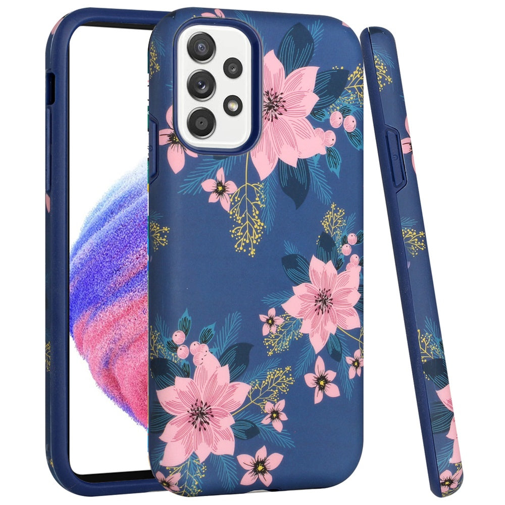 For Samsung Galaxy A53 5G Bliss Floral Stylish Design Hybrid Rubber TPU Hard PC Shockproof Armor Slim Fit  Phone Case Cover