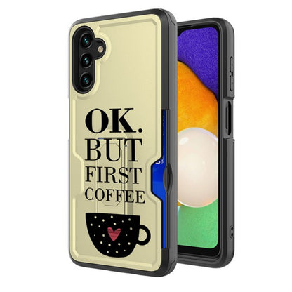 For Samsung Galaxy A13 5G Hidden Wallet Credit Card Slots with Kickstand Back Design Fashion Hybrid Shockproof Hard  Phone Case Cover