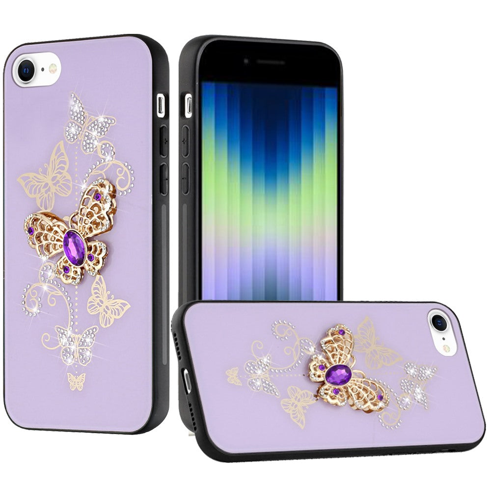 For Apple iPhone 11 (6.1")3D Diamond Bling Sparkly Glitter Ornaments Engraving Hybrid Armor Metal Fashion  Phone Case Cover