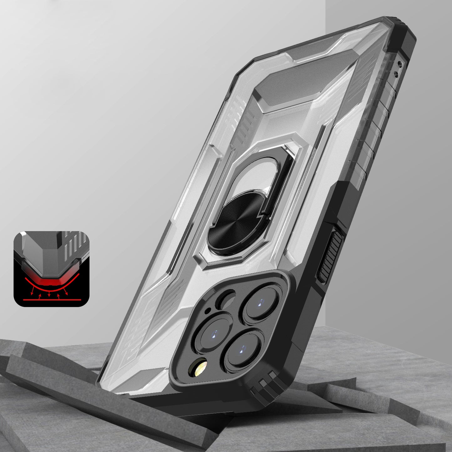 For Google Pixel 6 Armor Defender Hybrid Protective Heavy Duty with Ring Holder Kickstand [Magnetic Car Mount Feature]  Phone Case Cover