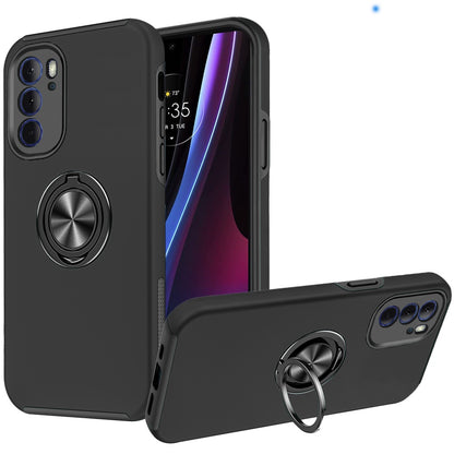 For Motorola Edge+ 2022 /Edge Plus Hybrid 360 Degree Rotatable Metal Invisible Ring Stand Holder Shockproof Slim  Phone Case Cover