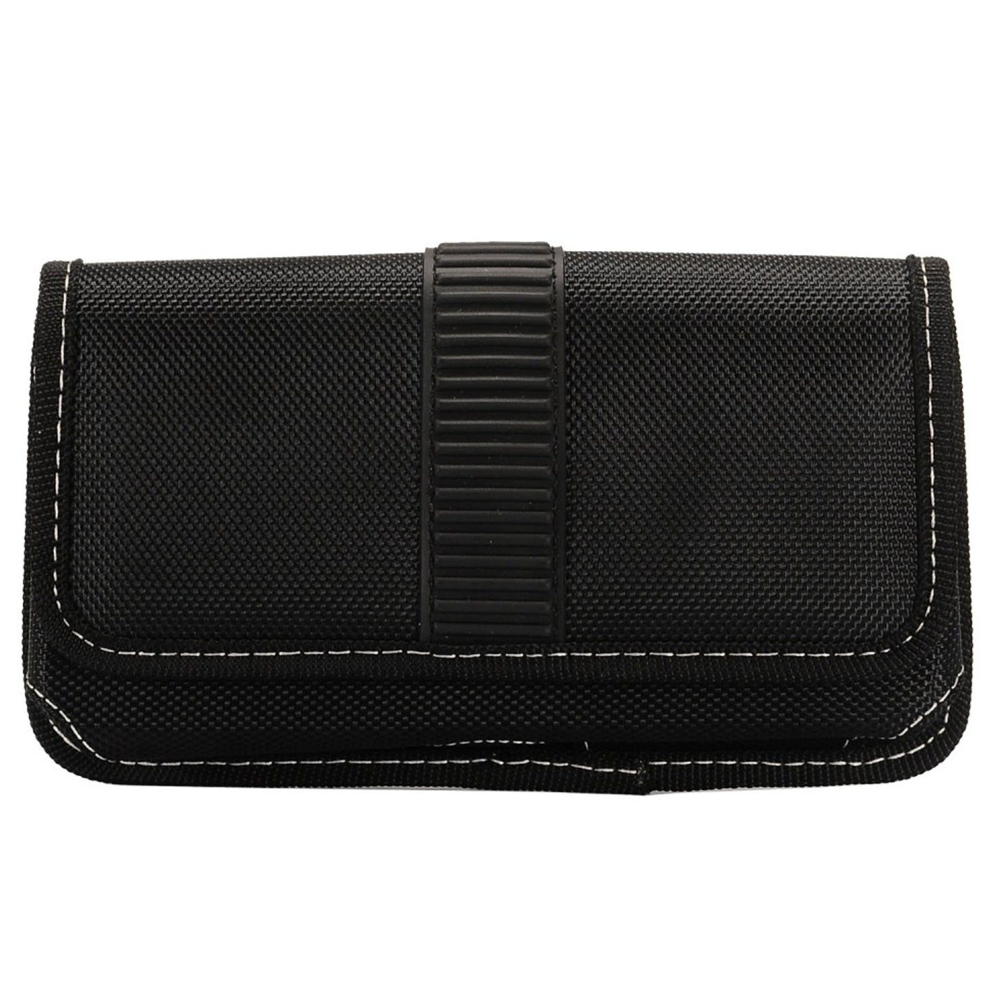 For Nokia C200 Rugged Canvas Cellphone Belt Clip Cover Holster Pouch Holder with Belt Loops Universal Horizontal Carrying Case [Black]