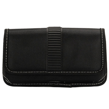 For Nokia C200 Rugged Canvas Cellphone Belt Clip Cover Holster Pouch Holder with Belt Loops Universal Horizontal Carrying Case [Black]