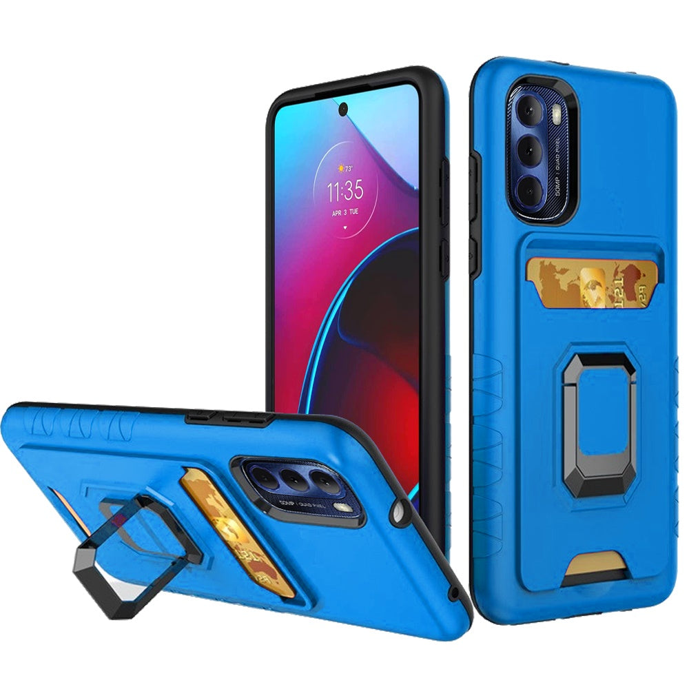 For Motorola Moto G Stylus 2022 4G Wallet Case Designed with Credit Card Holder & Magnetic Stand Kickstand Ring Heavy Duty Hybrid Armor  Phone Case Cover