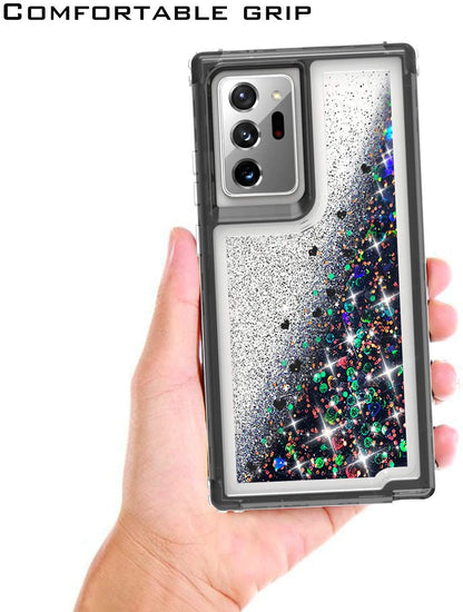 For Samsung Galaxy A22 5G Hybrid Liquid Glitter 3D Bling Quicksand Flowing Sparkle Hard Shockproof 3 in 1 TPU Heavy Duty  Phone Case Cover