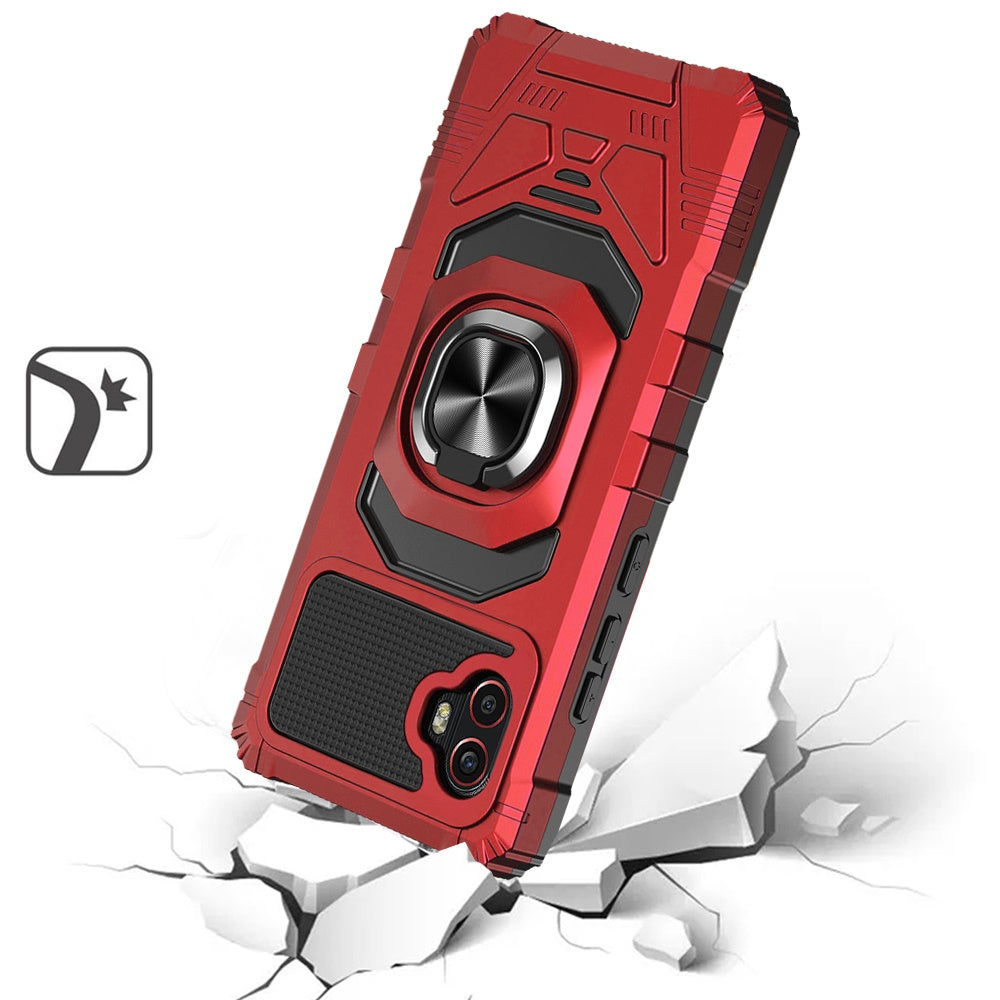 For Samsung Galaxy Xcover 6 Pro Hybrid Dual Layer with Rotate Magnetic Ring Stand Holder Kickstand, Rugged Shockproof  Phone Case Cover