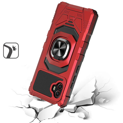 For Samsung Galaxy Xcover 6 Pro Hybrid Dual Layer with Rotate Magnetic Ring Stand Holder Kickstand, Rugged Shockproof  Phone Case Cover