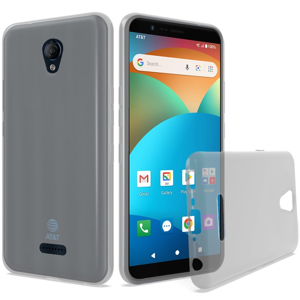 For AT&T Fusion Z, Motivate Hybrid Rubber Soft Silicone Gummy TPU Gel Candy Skin Flexible Skinny Slim Thin Protector  Phone Case Cover