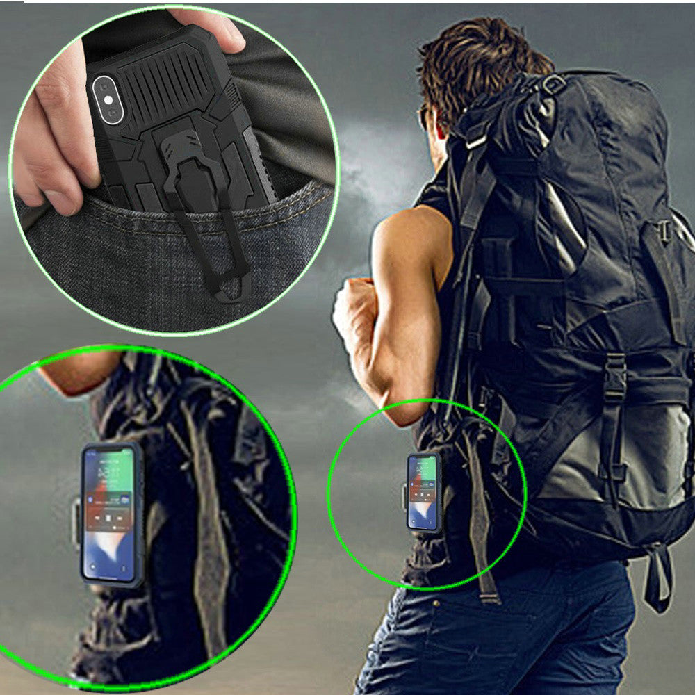 For Samsung Galaxy A33 5G Rugged Heavy Duty Dual Layers Hybrid Shockproof Protective Shell with Built in Clip Holder & Kickstand  Phone Case Cover