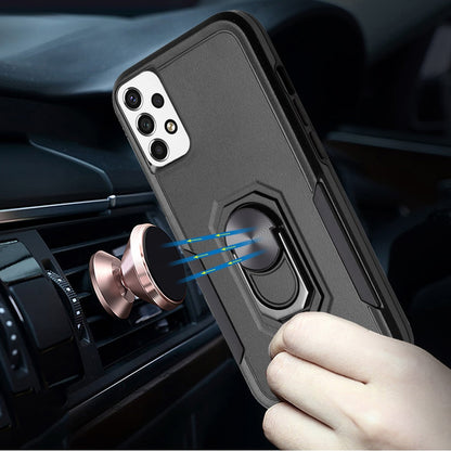 For Samsung Galaxy A53 5G Hybrid Rugged Hard Drop-Proof 3 Layer Protection Military Grade Armor with Metal Ring Stand  Phone Case Cover