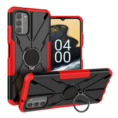 For Nokia G100 4G Hybrid 2in1 Rugged Hard TPU Shock-Absorbing with Magnetic Rotatable Ring Kickstand  Phone Case Cover