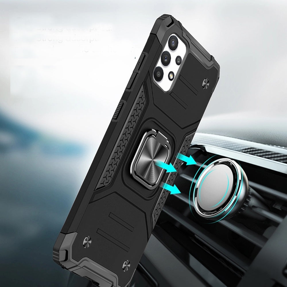 For Samsung Galaxy A23 5G Armor Hybrid with Ring Holder Kickstand Shockproof Heavy-Duty Durable Rugged Dual Layer  Phone Case Cover
