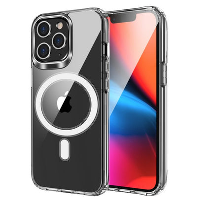 For Apple iPhone 14 Plus (6.7") Magnetic Case Compatible with Magsafe Wireless Charger & Card Wallet Transparent Clear Phone Case Cover