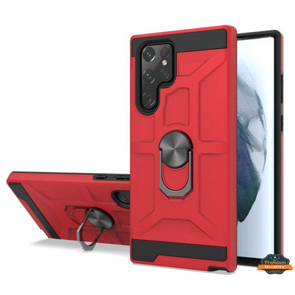 For Samsung Galaxy A32 5G Hybrid Ring Stand [360° Rotatable Ring Holder Magnetic Kickstand] Shockproof Hard Rubber TPU  Phone Case Cover