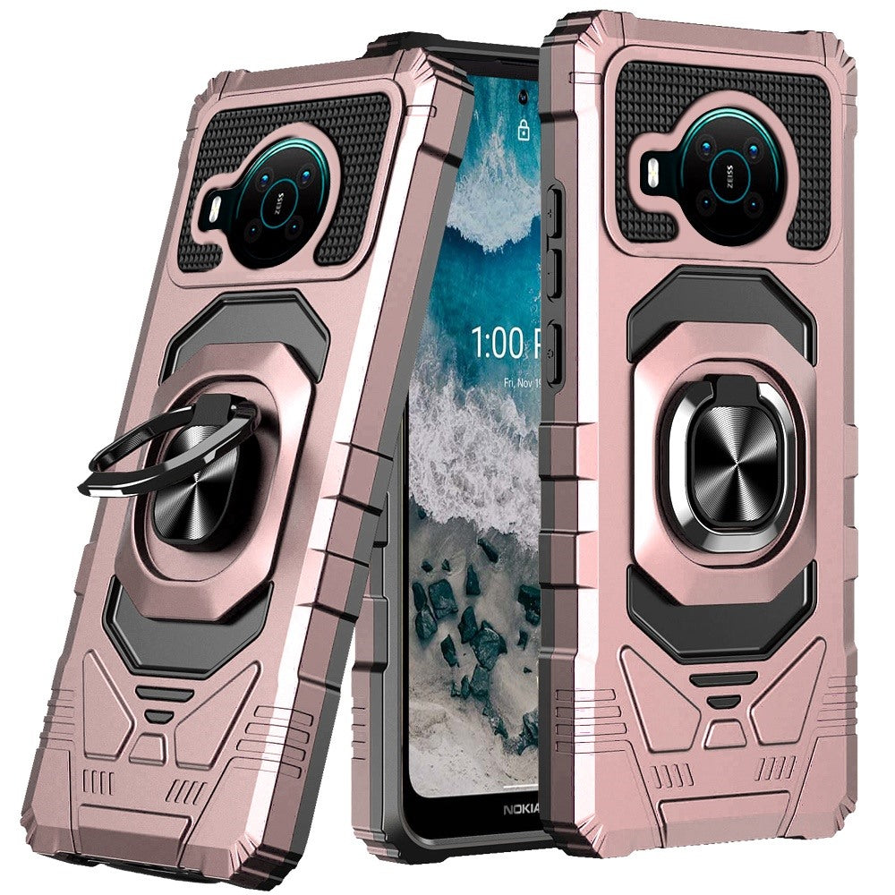 For Nokia X100 Hybrid Dual Layer with Rotate Magnetic Ring Stand Holder Kickstand, Rugged TPU + PC Shockproof Protective  Phone Case Cover