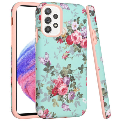 For Samsung Galaxy A53 5G Bliss Floral Stylish Design Hybrid Rubber TPU Hard PC Shockproof Armor Slim Fit  Phone Case Cover