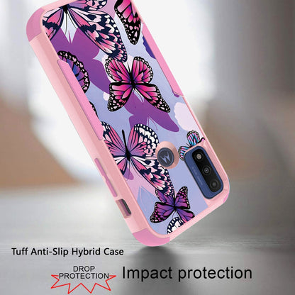 For Motorola Moto G Pure Fashion Design Three Layer Heavy Duty Hybrid Sturdy 3in1 Shockproof Hard PC Back Protective  Phone Case Cover