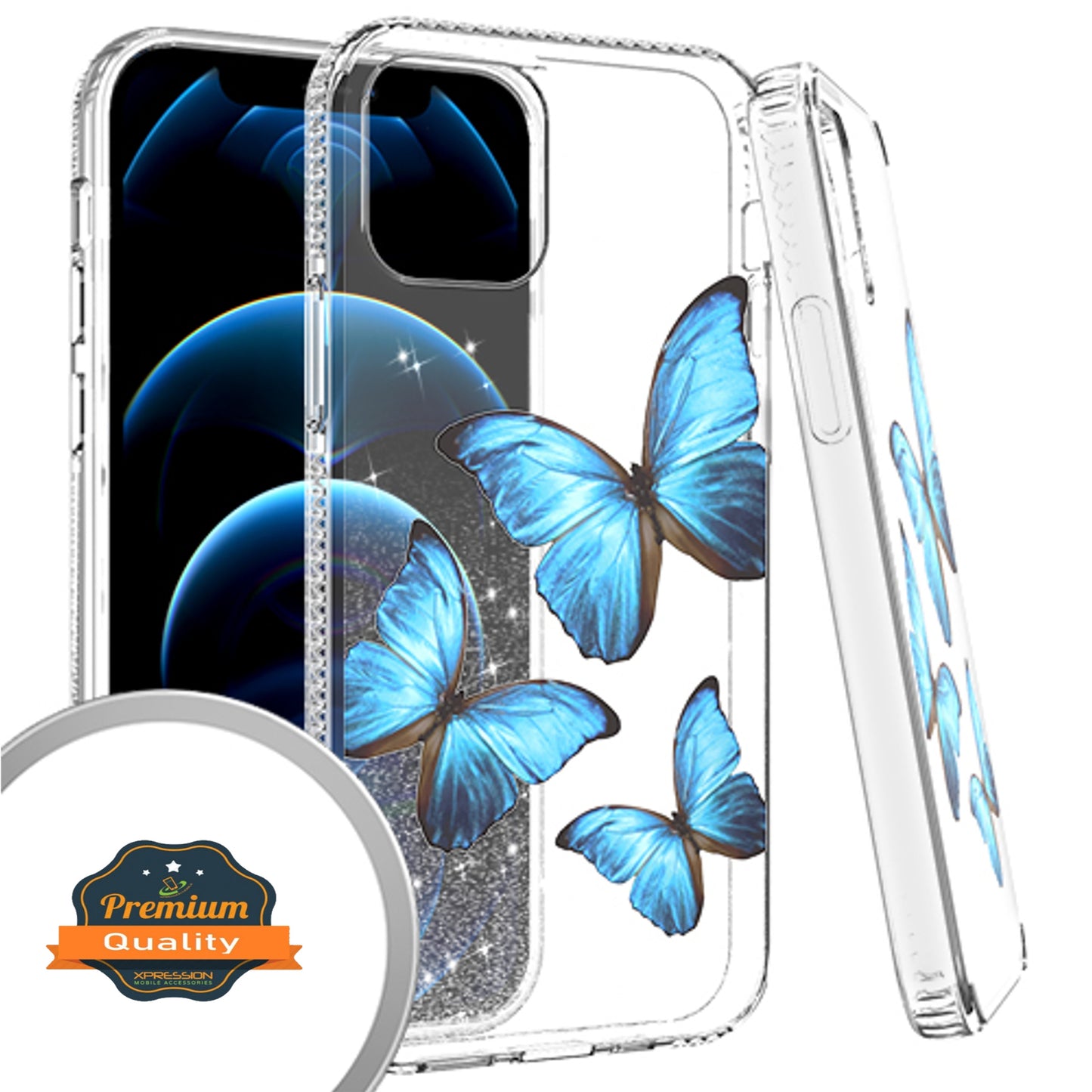 For Apple iPhone 13 /Pro Max Mini Clear Fashion IMD Pattern Design Hard Back PC Hybrid Bumper Armor TPU Soft Rubber Silicone Ultra Slim  Phone Case Cover