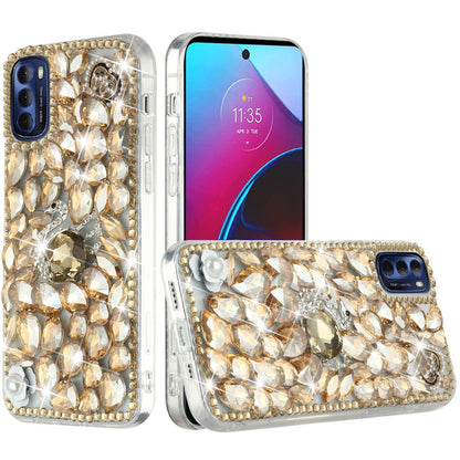 For Motorola Moto G Stylus 2022 4G Bling Clear Crystal 3D Full Diamonds Luxury Sparkle Rhinestone Hybrid  Phone Case Cover