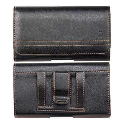 For Nokia C200 Universal Horizontal PU Leather Phone Holster Case with Belt Holder Clip / Loops Pouch Sleeve Carrying Cover [Black]