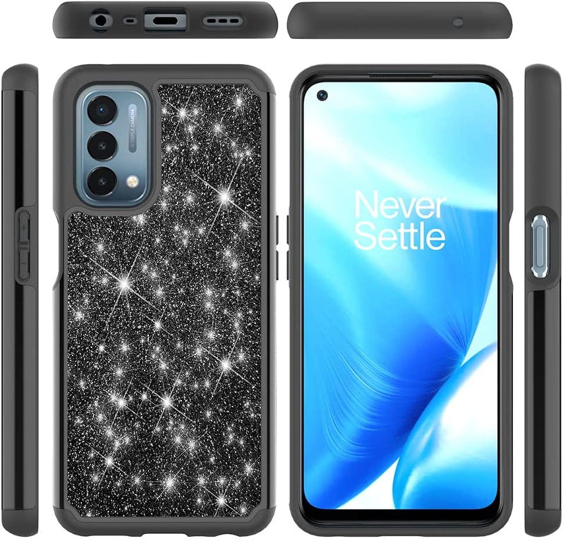 For Apple iPhone 13 Pro Max (6.7") Glitter Bling Sparkling Shockproof Heavy Duty Hybrid Dual-Layer TPU + PC Sturdy High Impact  Phone Case Cover