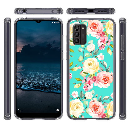 For Nokia G100 4G Pattern Fashion Design Ultra Thin Clear Hybrid Rubber Gummy TPU Grip + Hard PC Back Shockproof  Phone Case Cover