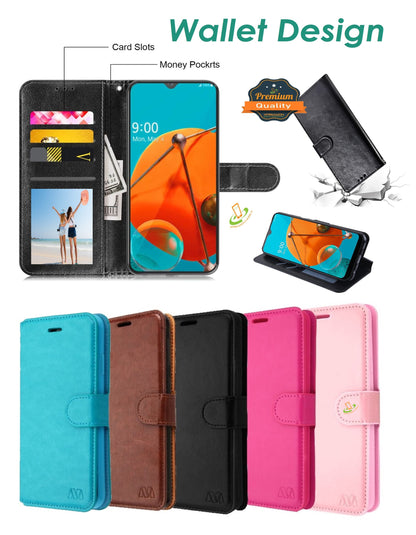 For Samsung Galaxy A32 5G Luxury Leather Wallet Case with Credit Card Holder Storage Lanyard Kickstand & Magnetic Flip Protective  Phone Case Cover