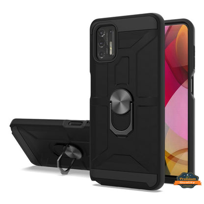 For Motorola Moto G Stylus 2021 4G Hybrid Ring Stand [360° Rotatable Ring Holder Magnetic Kickstand] Shockproof Rubber TPU  Phone Case Cover