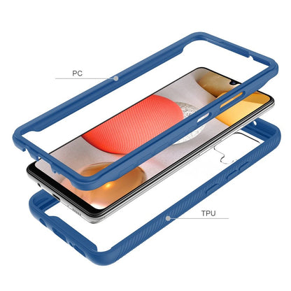 For Motorola Moto One 5G, Moto G 5G Plus, Moto One Lite Clear Dual Layer Rugged Bumper Frame Heavy Duty Hybrid Shockproof Rubber Blue Phone Case Cover