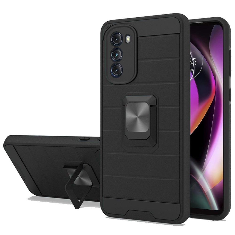 For Motorola Moto G 5G 2022 Magnetic Ring Holder Rubber Hybrid Stand Kickstand Slim Texture Rugged Armor Heavy Duty  Phone Case Cover