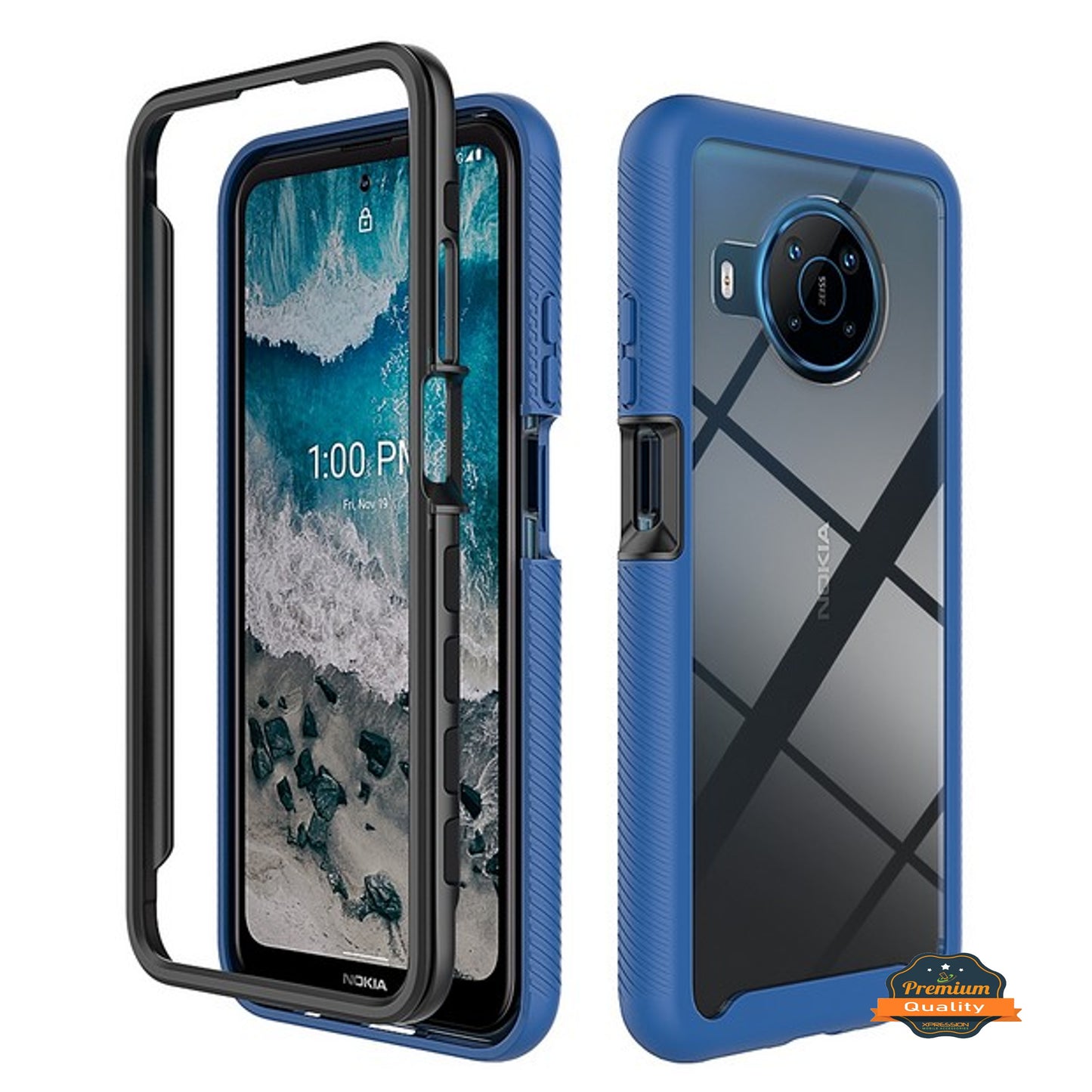 For Nokia X100 Full Body Frame Armor Slim Hybrid Double Layer Hard PC + TPU Transparent Back Rugged Bumper Shockproof  Phone Case Cover