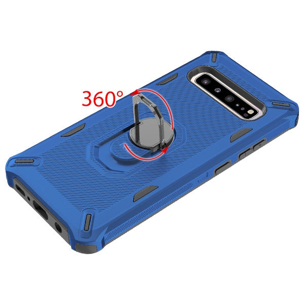 For Samsung Galaxy S10 5G (6.7") Slim Rugged Shockproof Hybrid with Ring Stand Holder Blue Phone Case Cover