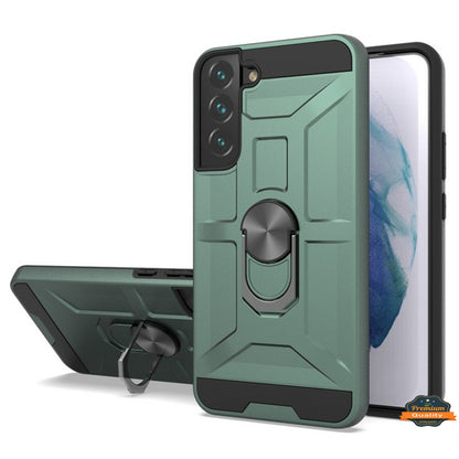 For Samsung Galaxy S22+ Plus Hybrid Ring Stand [360° Rotatable Ring Holder Magnetic Kickstand] Armor Shockproof TPU Rubber  Phone Case Cover