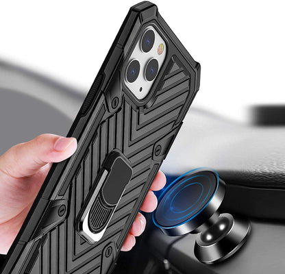 For Apple iPhone 13 Pro Max (6.7") Stand Ring Holder Finger Loop with Magnetic Grip Kickstand Hybrid Shockproof Armor Hard  Phone Case Cover