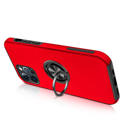 For Samsung Galaxy A32 5G Hybrid 360 Rotatable Invisible Ring Stand Holder Fit Magnetic Car Mount Shockproof Slim Red Phone Case Cover