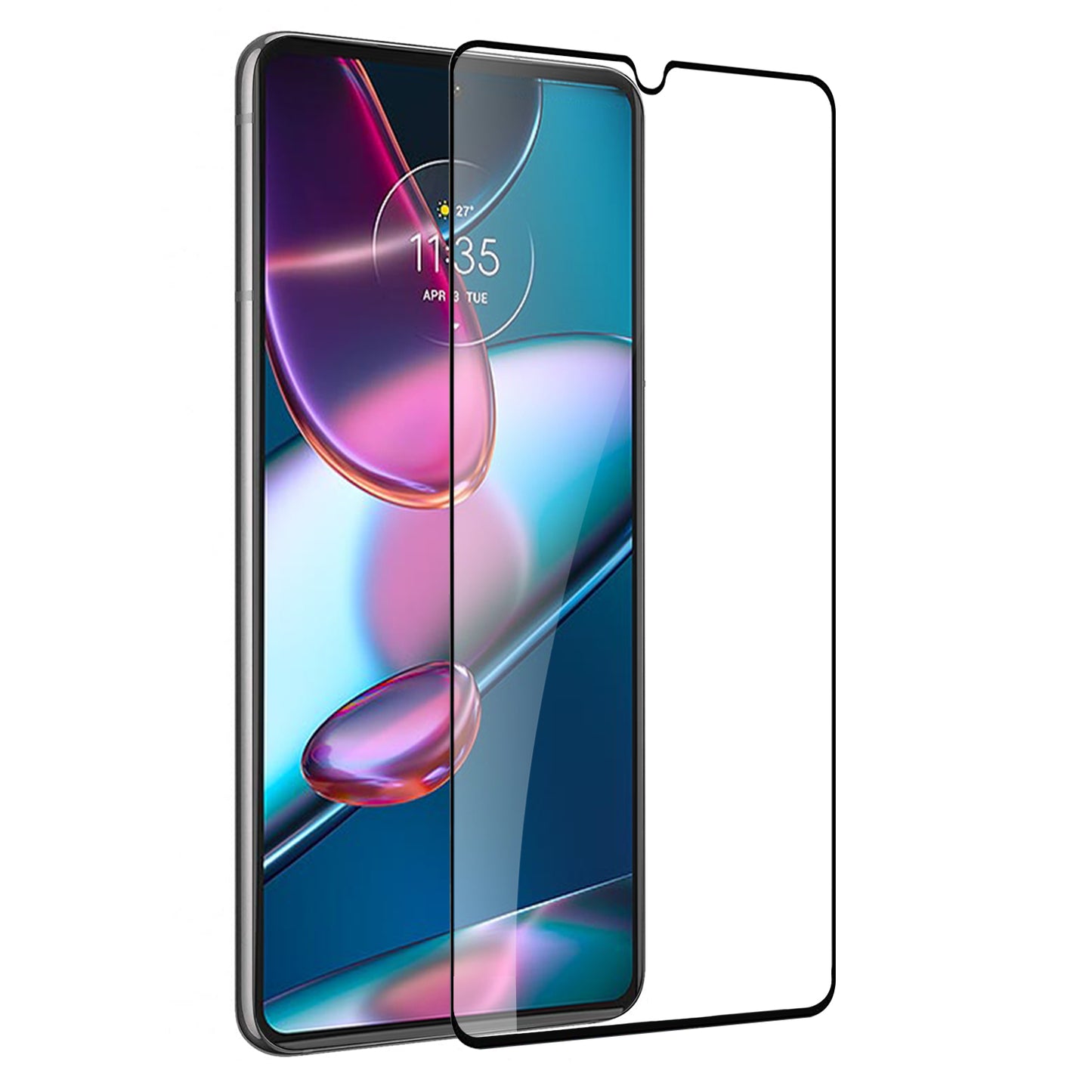 For Motorola Edge+ 2022 /Edge Plus Screen Protector Tempered glass Protective Film [3D Curved Full Coverage][9H Hardness][No bubbles][Case Friendly] Clear Black Screen Protector
