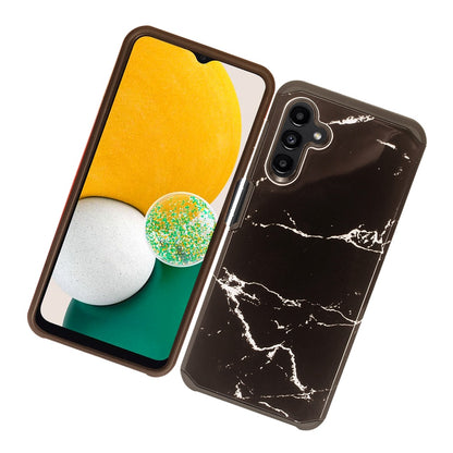 For Samsung Galaxy A13 5G Stylish Design Marble Armor Dual Layer 2 in 1 Rubberized Hard Shell Shockproof TPU Hybrid  Phone Case Cover